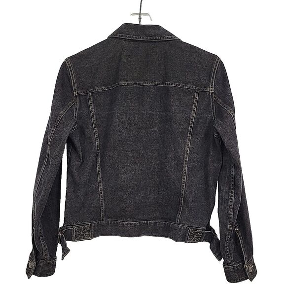 Liz Claiborne Womens Black Denim Jacket Size Petite Small Lizwear - Picture 6 of 11